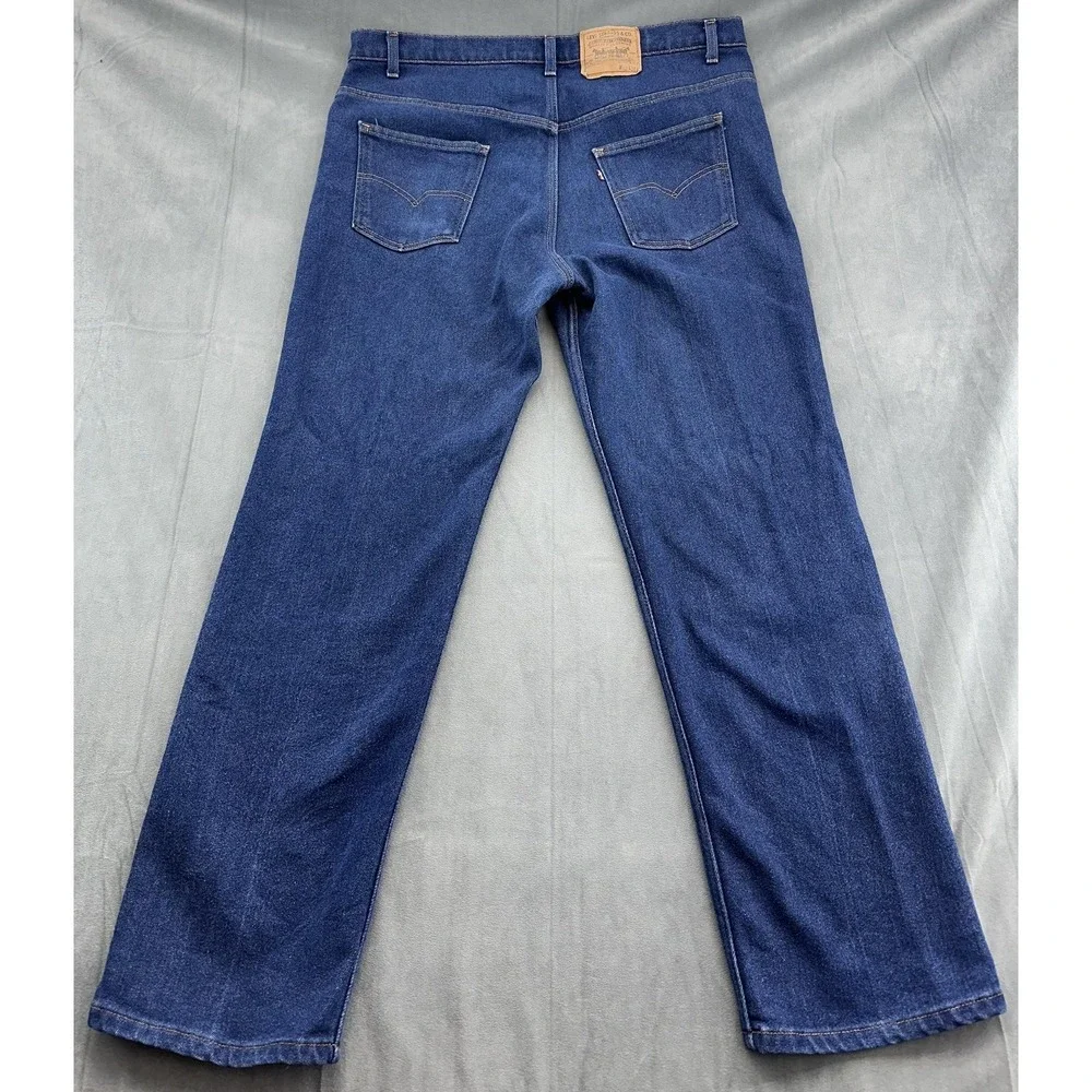 Vintage Levis Jeans Mens 42x32 Actual 39x30 Dark Blue Straight Leg USA Red Tag